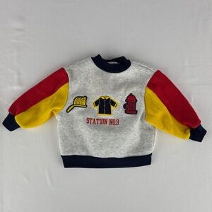 Vintage 1998 Love Spun Infant Firefighter Themed Sweatshirt